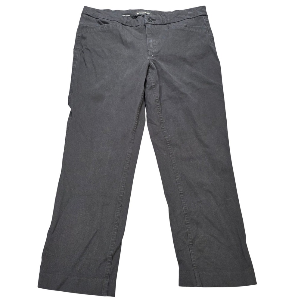 Banana Republic Stretch Chino Trousers Women's Size 8 Black Mid Rise Straight